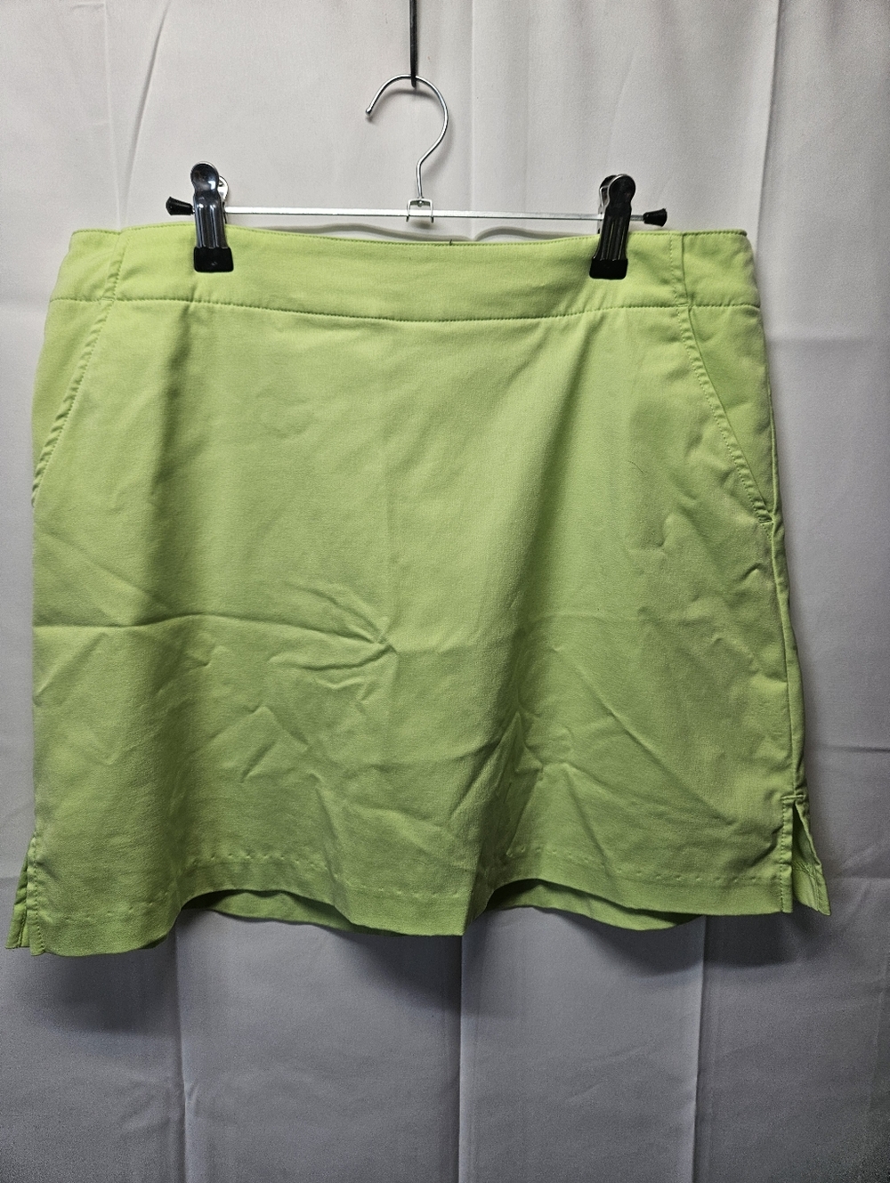 Lady Hagan Lime Green Casual A-Line Skort NWOT